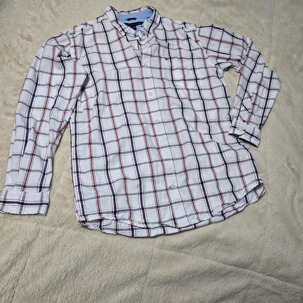 Tommy Hilfiger boys plaid woven, kids L